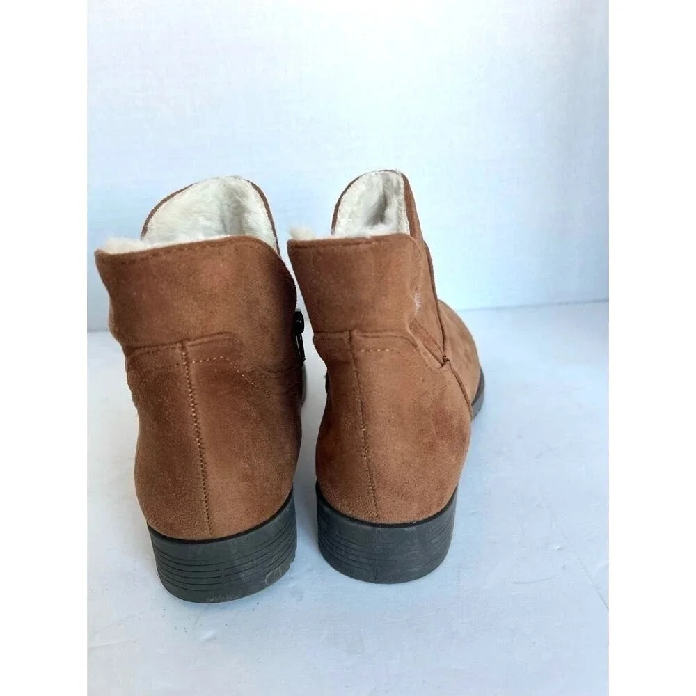CL By Laundry Women's Faelyn Brown and Cream Vegan Ankle‎ Boot la Sz 6.5